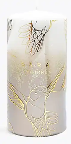 ⁨Świeca SARA Walec duży 7xh17,5cm parafinowa szampan⁩ w sklepie Wasserman.eu