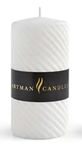 ⁨Świeca CAROLINE MAT walec średni 7x14cm parafinowa biała⁩ w sklepie Wasserman.eu