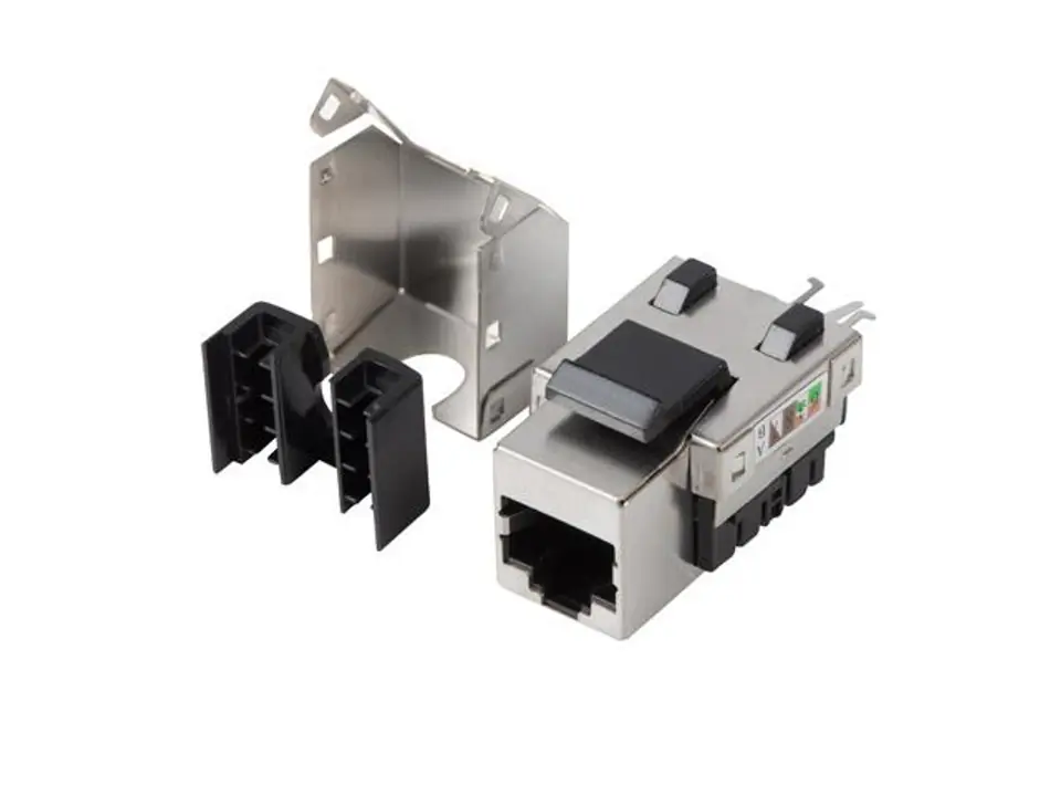 ⁨Keystone module RJ45 socket - LSA FTP cat.6 90 degrees for mounting box⁩ at Wasserman.eu