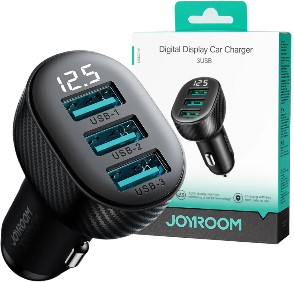 ⁨ŁADOWARKA SAMOCHODOWA Joyroom JR-CCD03 17W 3.4A 3x USB-A⁩ w sklepie Wasserman.eu