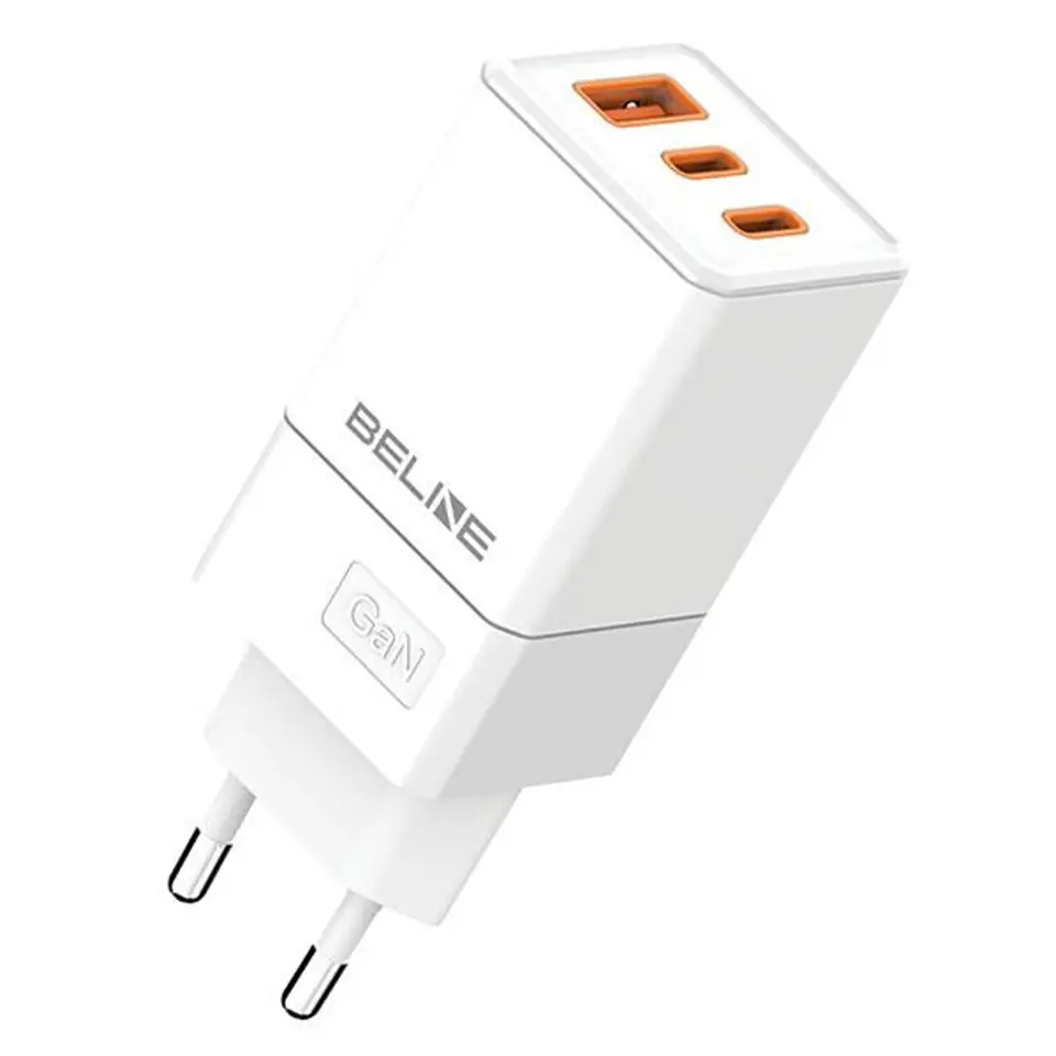 ⁨Beline Ład. siec. 2x USB-C + 1x USB 65W biały/white (only head) PD 3.0 + QC 3.0  BLN3CW65 GaN⁩ w sklepie Wasserman.eu