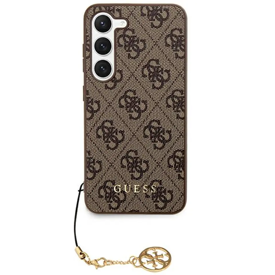 ⁨Guess GUHCS24LGF4GBR S24 Ultra S928 brązowy/brown hardcase 4G Charms Collection⁩ w sklepie Wasserman.eu