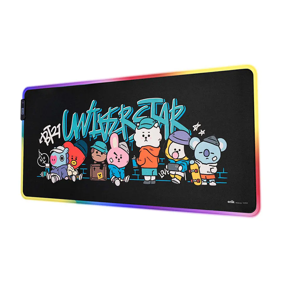 ⁨BT21 - Mata gamingowa / na biurko XXL z podświetleniem LED (90 x 40 cm)⁩ w sklepie Wasserman.eu