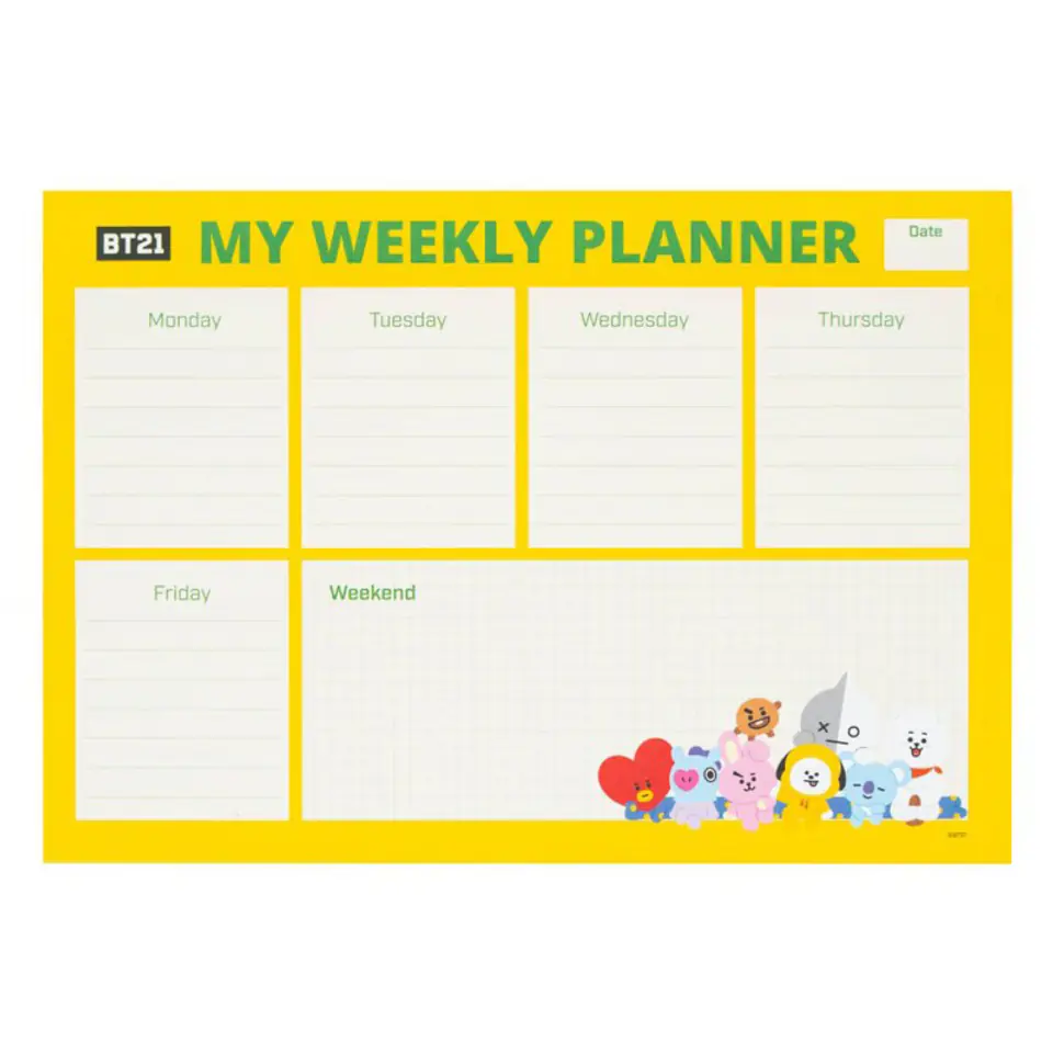 ⁨BT21 - Planner tygodniowy 54 strony A4⁩ w sklepie Wasserman.eu