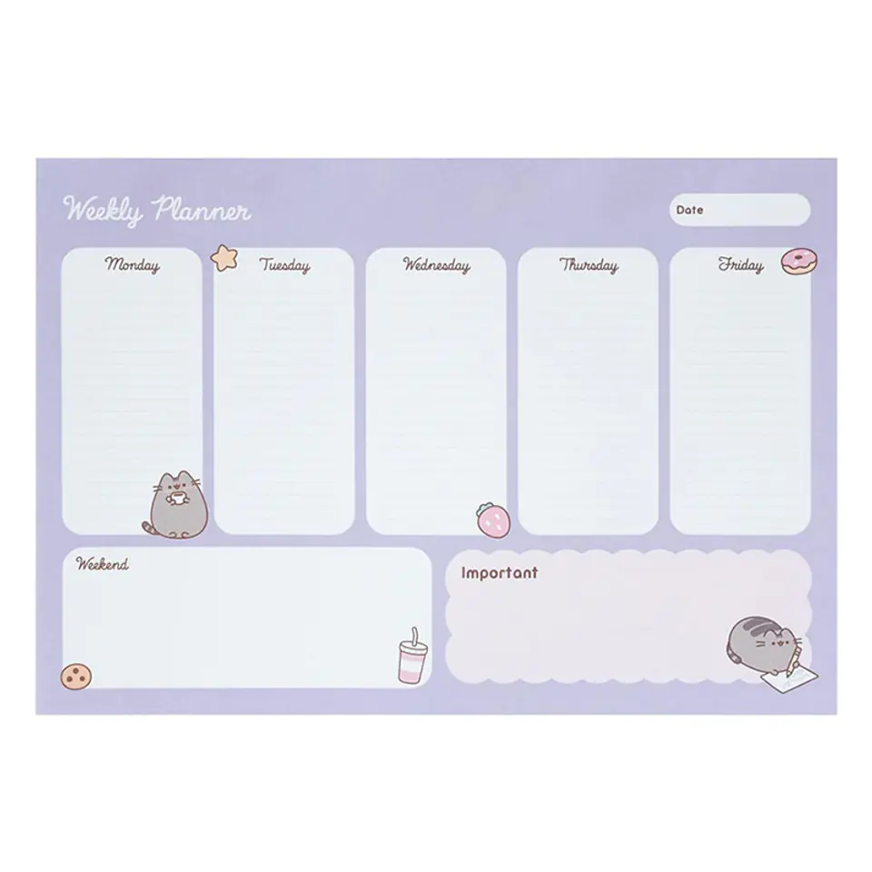 ⁨Pusheen - Planner tygodniowy z kolekcji Moments 54 strony A4⁩ w sklepie Wasserman.eu