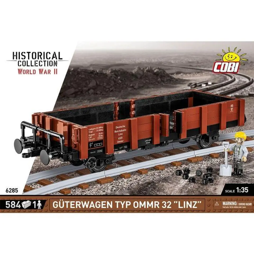 ⁨COBI 6285 Trains Guterwagen type OMMR 32 LINZ 584 pads⁩ at Wasserman.eu