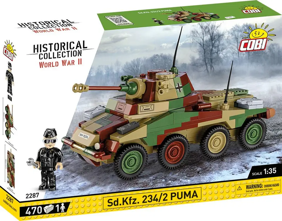 ⁨COBI 2287 Historical Collection WWII Sd.Kfz. 234/2 Puma - German heavy armoured car 470 bricks⁩ at Wasserman.eu