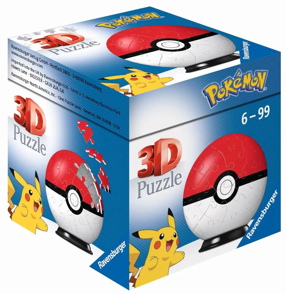Puzzle 3D 54 Kula Pokemon czerwona w sklepie Wasserman.eu