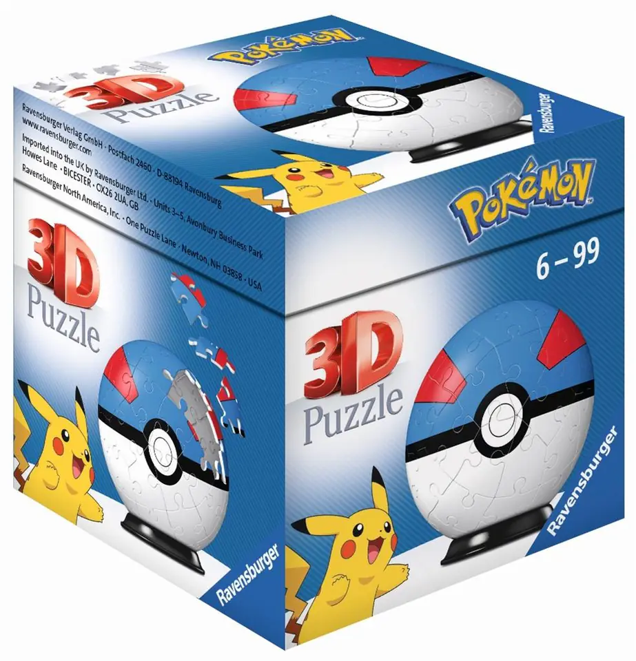 Puzzle 3D 54 Kula Pokemon niebieska w sklepie Wasserman.eu