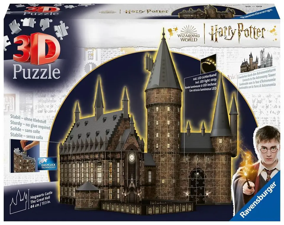 ⁨Puzzle 3D 540 Budynki nocą: Zamek Hogwarts⁩ w sklepie Wasserman.eu