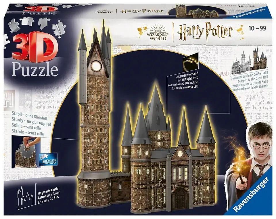 Puzzle 3D 540 Budynki nocą: Zamek Hogwarts Wieża w sklepie Wasserman.eu