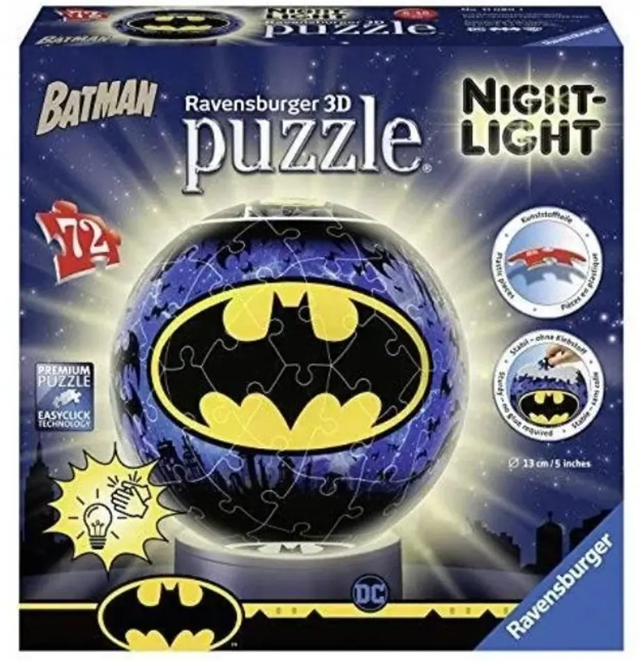 ⁨Puzzle 3D 72 Świecąca Kula: Batman⁩ w sklepie Wasserman.eu