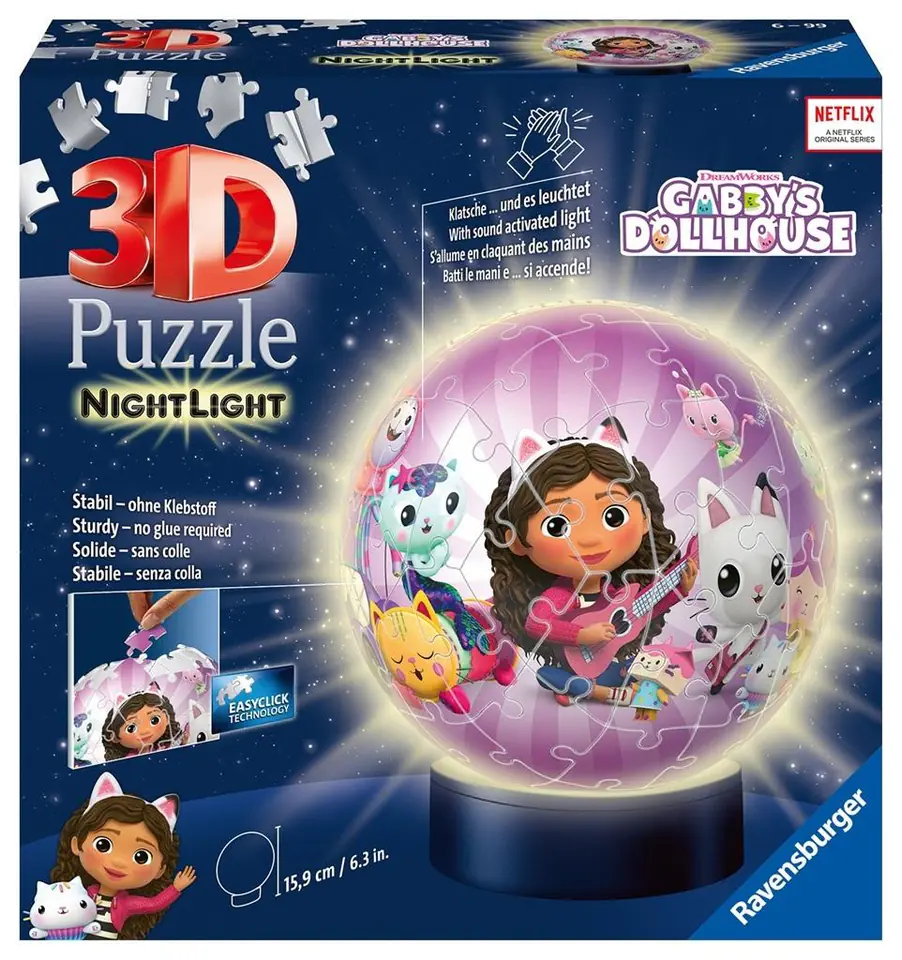 ⁨Puzzle 3D 72 Świecąca Kula: Koci Domek Gabi⁩ w sklepie Wasserman.eu