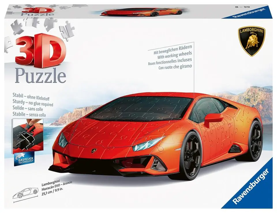 ⁨3D Puzzle Lamborghini Huracan Evo arancio⁩ at Wasserman.eu