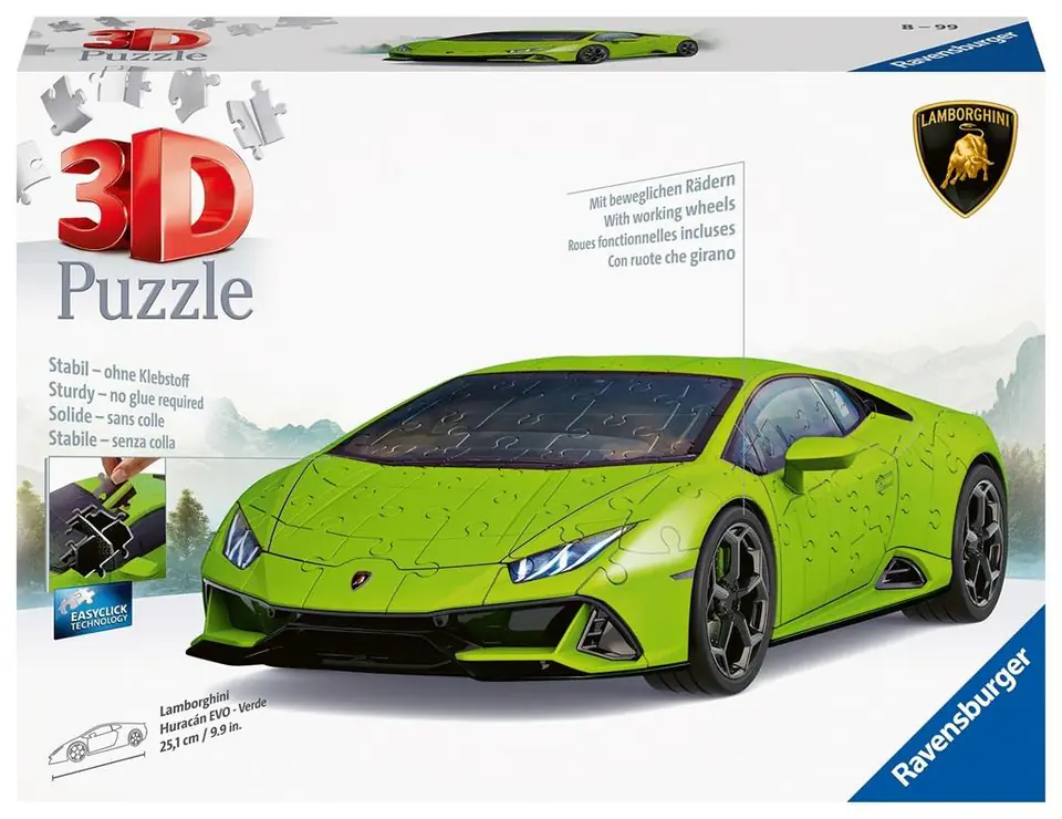 ⁨Puzzle 3D Lamborghini Huracn Evo verde⁩ w sklepie Wasserman.eu