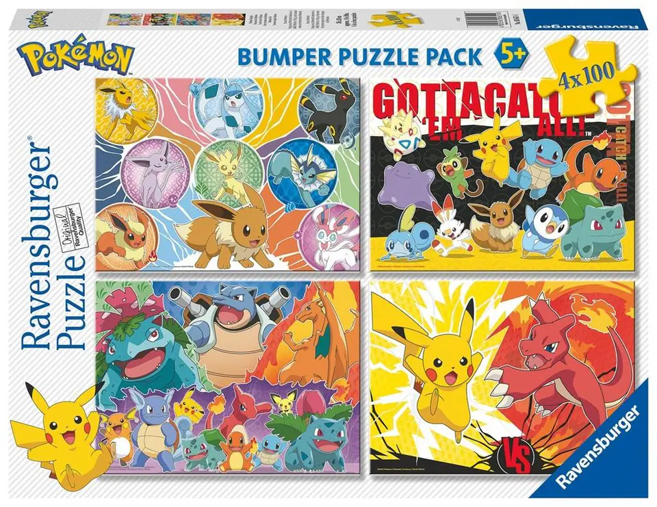 ⁨Puzzle dla dzieci 4x100 Pokemon⁩ w sklepie Wasserman.eu