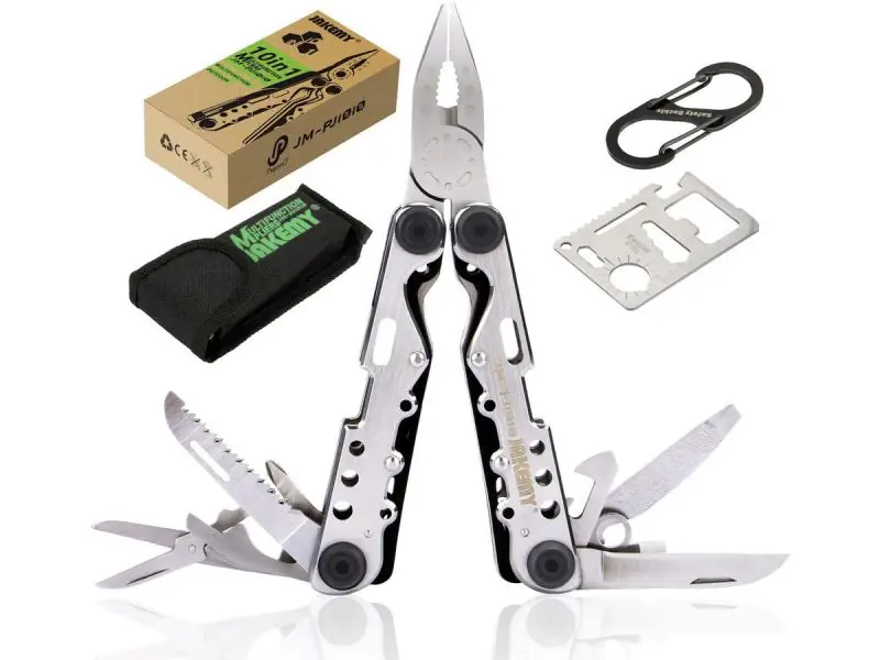 ⁨Narzędzie Wielofunkcyjne Jakemy Multitool 10w1 - Kombinerki, Nóż, Piła, Karta Przeżycia⁩ w sklepie Wasserman.eu