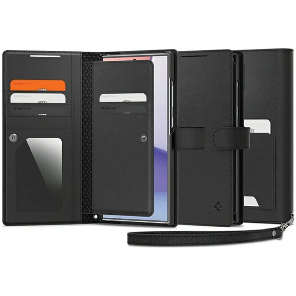 ⁨Spigen Wallet "S" Plus Sam S24 Ultra S928 czarny/black ACS07308⁩ w sklepie Wasserman.eu