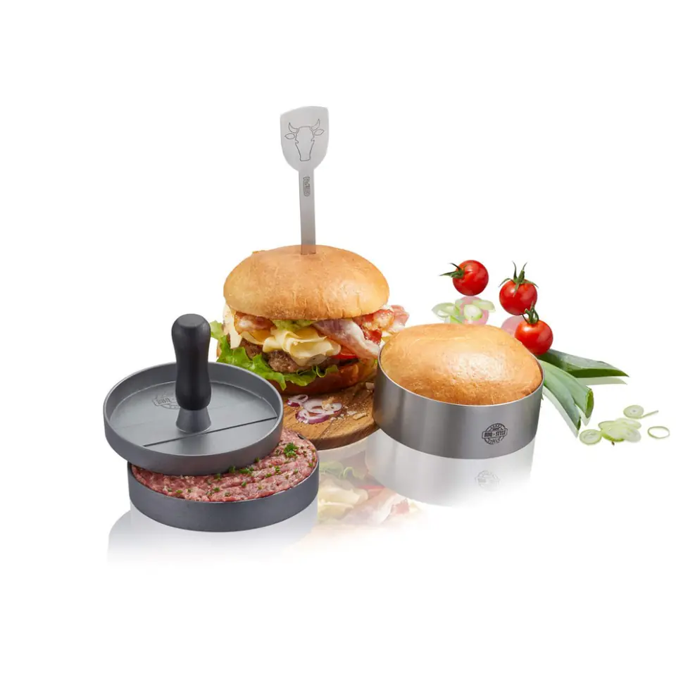 ⁨Zestaw do burgerów 3 częściowy GEFU BBQ G-89494⁩ w sklepie Wasserman.eu