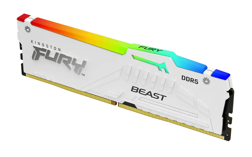 ⁨KINGSTON DDR5 16GB 6800MT/s CL34 DIMM FURY Beast White RGB XMP⁩ w sklepie Wasserman.eu