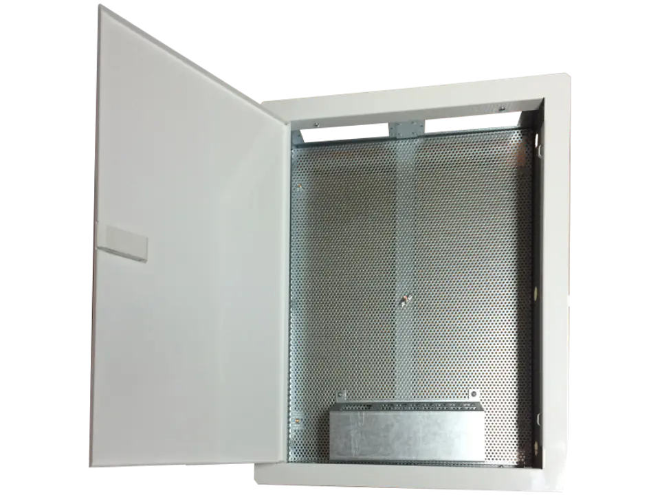 Obudowa / szafka lokalowa, multimedialna 500x350x90, podtynkowa, drzwi perforowane, 1 x gn. elektryczne, 14 x gn. Keystone ALANTEC w sklepie Wasserman.eu