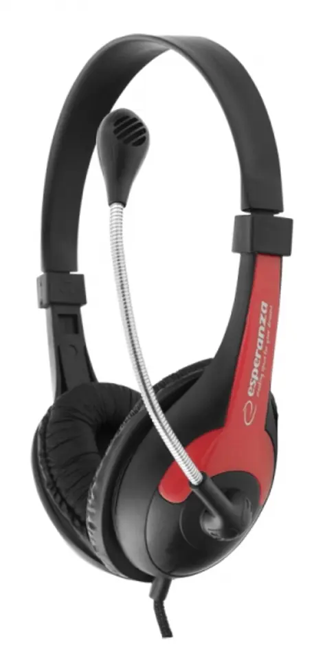 ⁨EH158R Headphones with microphone Rooster red Esperanza⁩ at Wasserman.eu