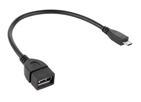 ⁨Kabel USB gniazdo A - wtyk micro USB 20cm OTG⁩ w sklepie Wasserman.eu