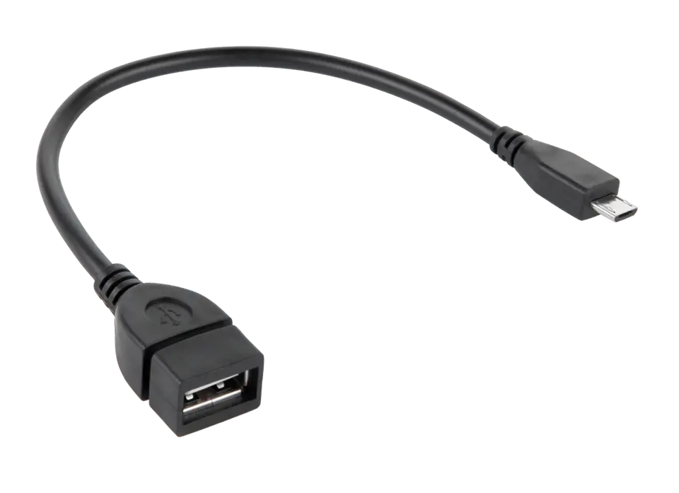 ⁨Kabel USB gniazdo A - wtyk micro USB 20cm OTG⁩ w sklepie Wasserman.eu