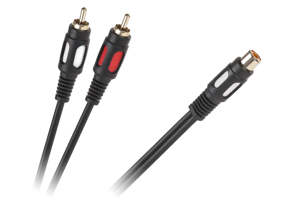 ⁨Kabel 1RCA gniazdo - 2 wtyki RCA  25cm⁩ w sklepie Wasserman.eu