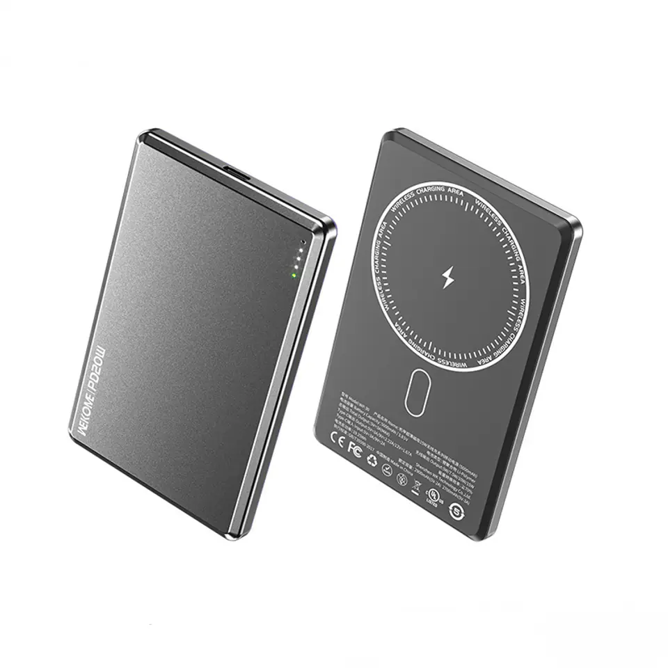 ⁨WEKOME WP-30 Mecha Series Ultra Thin - Power bank indukcyjny 5000 mAh Fast Charging PD 20W MagSafe (Tarnish)⁩ w sklepie Wasserman.eu