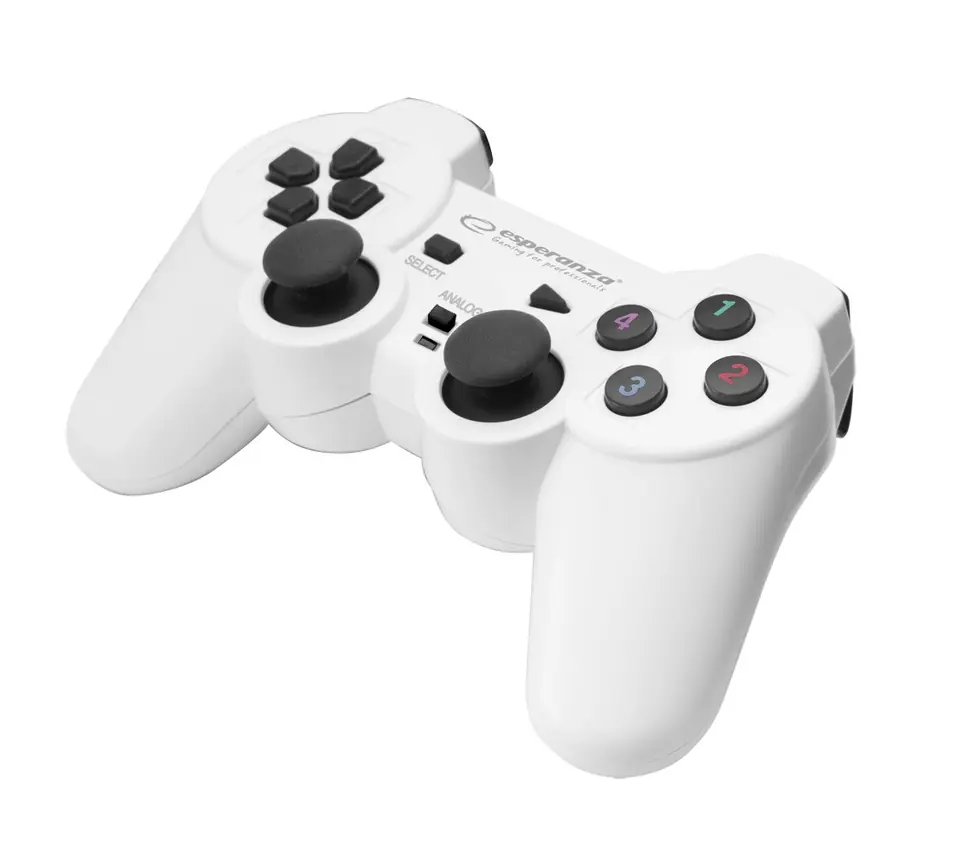 ⁨EGG102W Gamepad PC USB Warrior White & Black Esperanza⁩ at Wasserman.eu