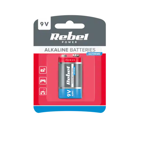 ⁨Bateria alkaliczna REBEL EXTREME 9V 6LR6⁩ w sklepie Wasserman.eu