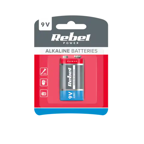 ⁨Baterie alkaliczne REBEL 9V 6LR61⁩ w sklepie Wasserman.eu