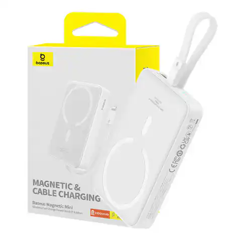⁨Powerbank magnetyczny Baseus Magnetic Mini 10000mAh 20W MagSafe (biały)⁩ w sklepie Wasserman.eu