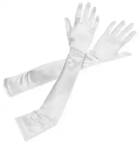 ⁨BQ62A Rękawiczki satynowe retro białe⁩ w sklepie Wasserman.eu