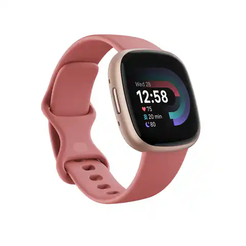 ⁨Fitbit versa 4 smart watch, pink body with pink silicone strap⁩ w sklepie Wasserman.eu