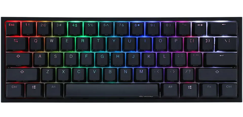 ⁨Klawiatura do gier Ducky One 2 Mini, MX-Blue, RGB-LED, czarna, układ CH-Line⁩ w sklepie Wasserman.eu