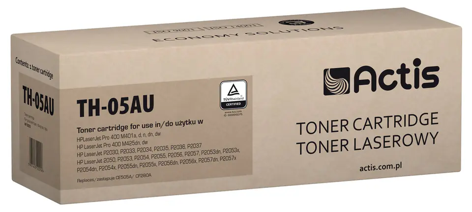 ⁨Actis TH-05AU Toner Uniwersalny (zamiennik HP 05A, CE505A, 80A, CF280A, TH-80A; Standard; 2800 stron; czarny)⁩ w sklepie Wasserman.eu