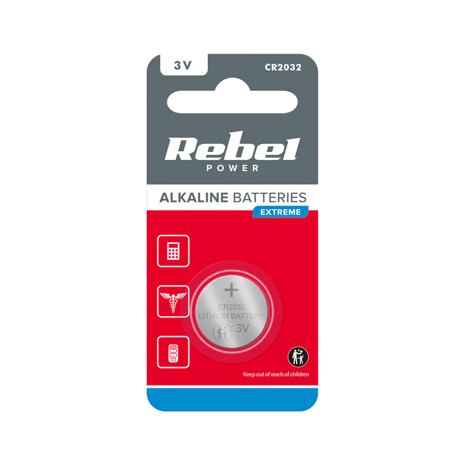 ⁨Bateria REBEL EXTREME CR2032 1szt/blist.⁩ w sklepie Wasserman.eu