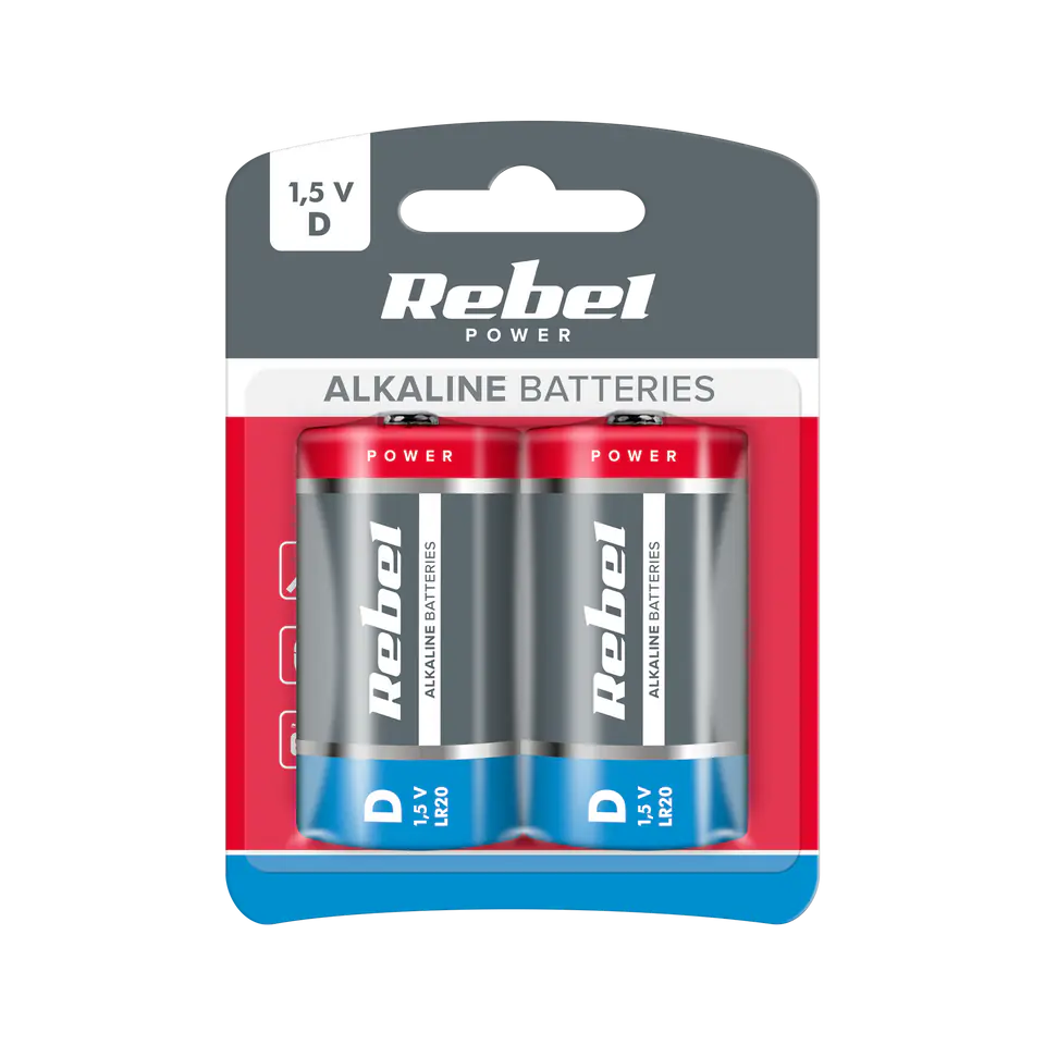 ⁨Alkaline batteries VIPOW LR20 2pcs/bl.⁩ at Wasserman.eu