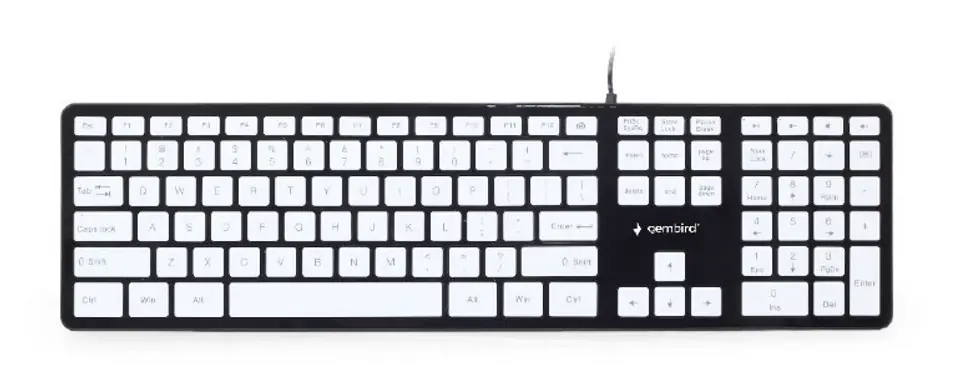 ⁨Klawiatura Przewodowa GEMBIRD KB-MCH-02-BKW⁩ w sklepie Wasserman.eu