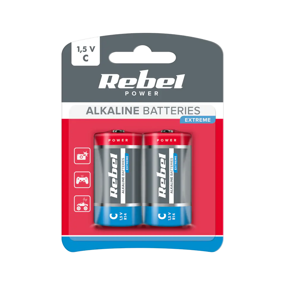⁨Alkaline batteries VIPOW EXTREME LR14 2pcs/bl.⁩ at Wasserman.eu
