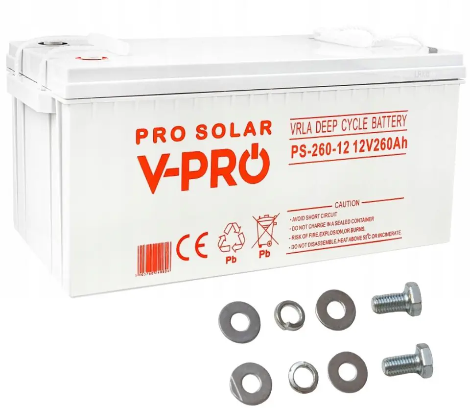 ⁨VOLT POLSKA DEEP CYCLE VPRO SOLAR 12V 260AH VRLA BATTERY MAINTENANCE-FREE⁩ at Wasserman.eu