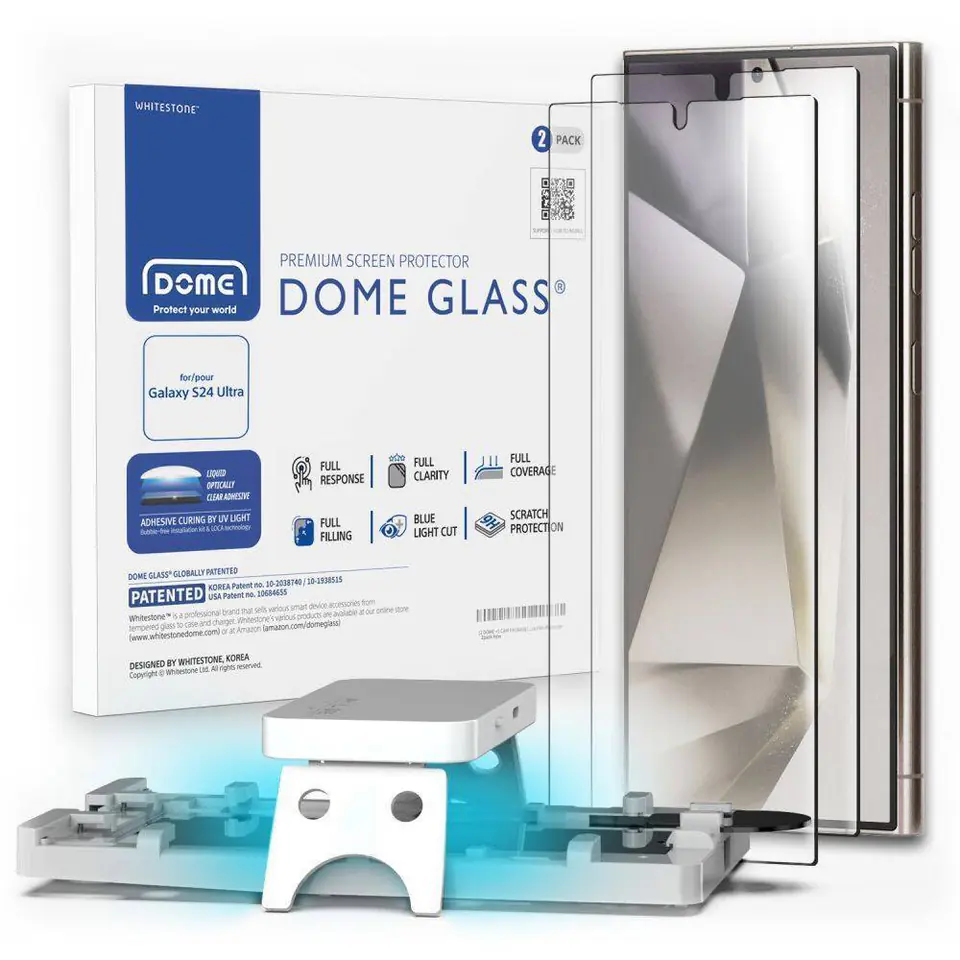 ⁨Szkło Hartowane 5D UV SAMSUNG GALAXY S24 ULTRA Whitestone Dome Glass 2-Pack Clear⁩ w sklepie Wasserman.eu