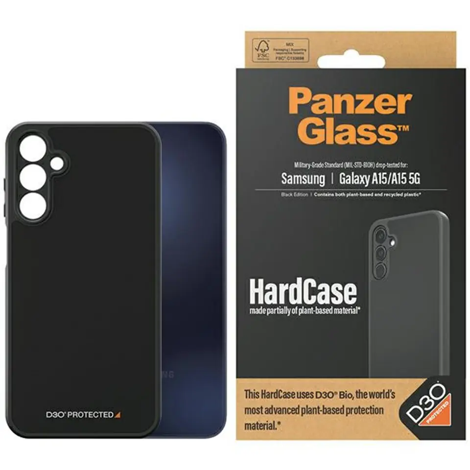 ⁨PanzerGlass HardCase Sam A15 / A15 5G D3O 3xMilitary grade czarny/black 0467⁩ w sklepie Wasserman.eu