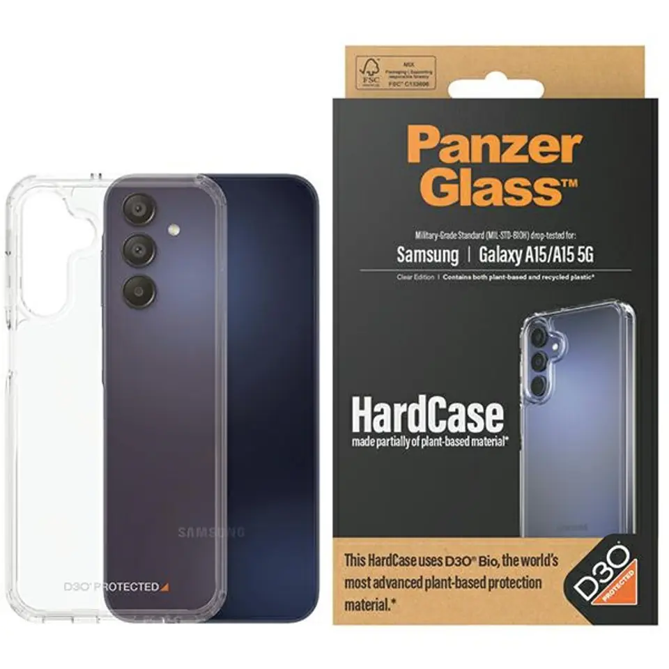 ⁨PanzerGlass HardCase Sam A15 / A15 5G D3O 3xMilitary grade transparent 0463⁩ w sklepie Wasserman.eu