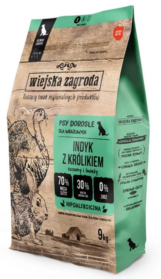 ⁨Wiejska Zagroda Indyk z królikiem small 9kg⁩ w sklepie Wasserman.eu