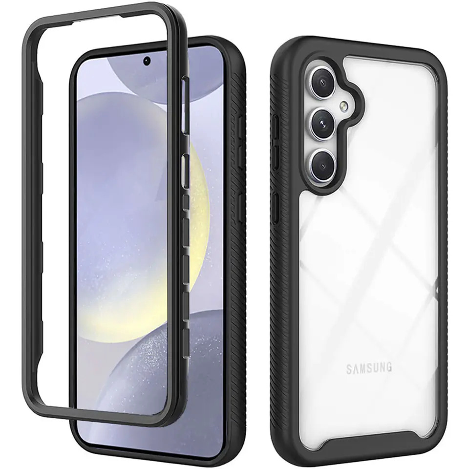 ⁨Etui do Samsung Galaxy S24 pancerne obudowa + folia na ekran hydrożelowa Case 360 Defense Pro Alogy czarne⁩ w sklepie Wasserman.eu