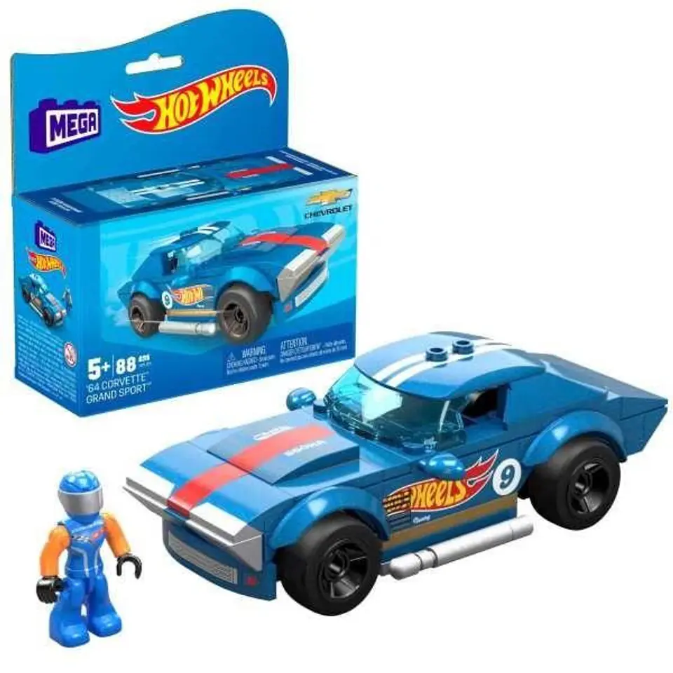 ⁨Mega Hot Wheels '64 Corvette Grand Sport + figurka⁩ w sklepie Wasserman.eu