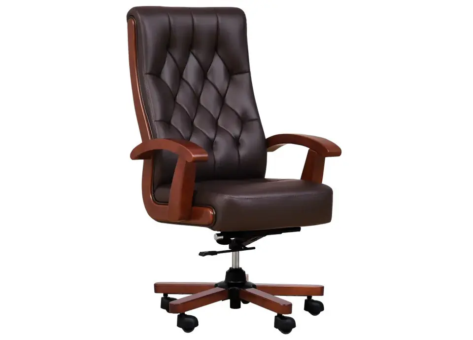 ⁨CONSUL brown leather armchair⁩ at Wasserman.eu